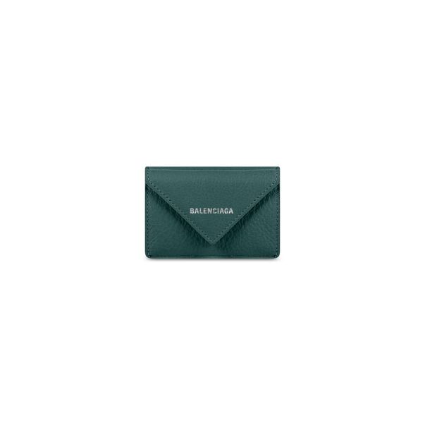 Wallets Sale Balenciaga Papier Mini Wallet In Green Women