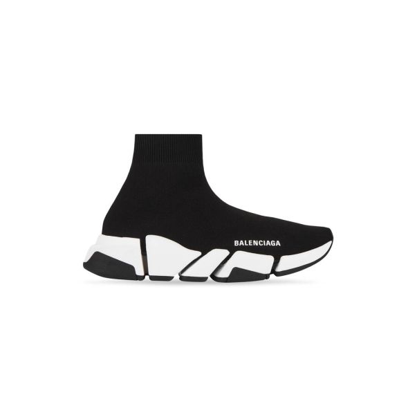 Sneakers Men Balenciaga Store Men's Speed 2.0 Recycled Knit Sneaker In Black/White